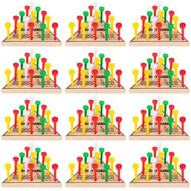 Imagem de Pacote com 12 jogos de tabuleiro Wooden Triangle Peg Natural State Nov