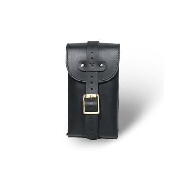 Imagem de Bolsa organizadora de couro genuíno multifuncional compacta | Bolsa utilitária com alça para cinto - Pequeno organizador para chaves, carteira, cartões da Trip Machine Company (preto)