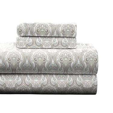 Imagem de Pointehaven Conjunto de lençóis de flanela de peso pesado, Queen, Paisley Sage