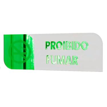 Imagem de Placa sinalização porta ACM e acrílico proibido fumar30x10cm - Império