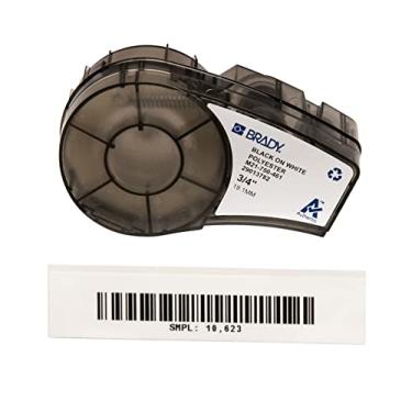 Imagem de Brady Etiqueta autêntica (M21-750-461) resistente a temperaturas extremas para etiquetagem de rastreamento de laboratório, equipamentos e ativos, preto sobre branco - para impressoras M210, M210-LAB,