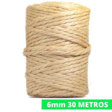 Imagem de Corda De Sisal Natural 6mm 67  Metros Arranhador Para Gatos Artesanato