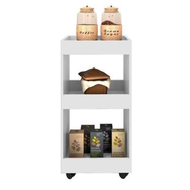 Imagem de Armário Multiuso Para Cozinha Com Rodízios L03 Seul - Mpozenato Preto