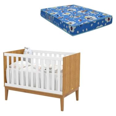Imagem de Berço Americano Unique Freijó Branco Soft Eco Wood com Colchão Ortobom - Matic