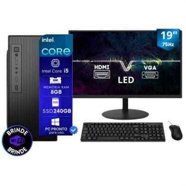 Imagem de Computador Pc Completo Intel Core I5 8Gb SSD 240Gb Monitor 19 - XBLUE 