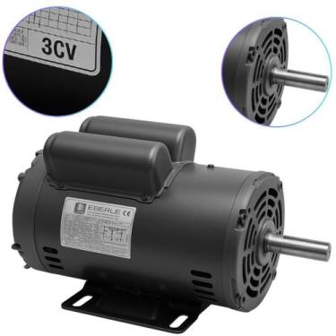 Imagem de Motor Elétrico Mono 3Cv Compressor 15 Serra Bancada 19.05Mm - Eberle M