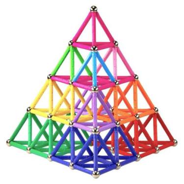 Imagem de Blocos magnéticos de construção Funifind 220 unidades com bolsa - Funi