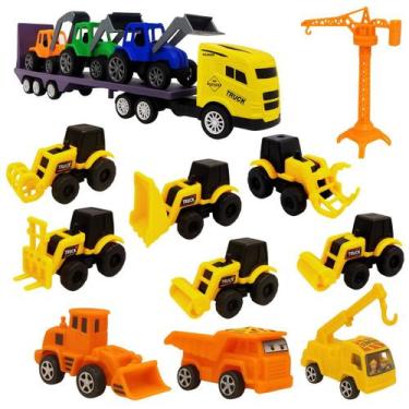 Imagem de Carreta Cegonha Caminhão Infantil Carros Construcão - Store Shark