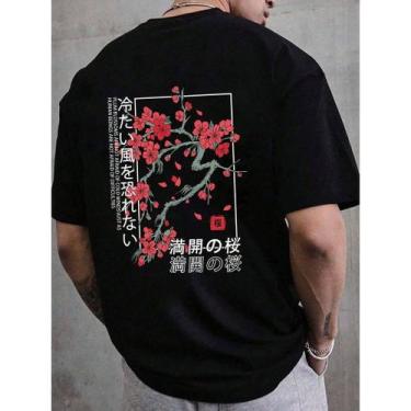 Imagem de CAMISETA Masculina Algodão Streetwear Arvore Vermelha Chinesa - DM Clo