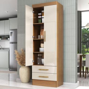 Imagem de Armário de Cozinha Modulare 2 Portas 2 Gavetas Cinamomo/Off White - Pa