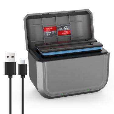 Imagem de Hub de carregador de bateria para bateria de câmera Insta360 X4, cabo USB tipo C, estação de armazenamento de carregamento rápido de bateria de 2 canais com compartimentos para cartão SD Misro (apenas