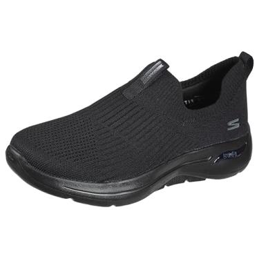 Imagem de Skechers Tênis feminino Go Walk Arch Fit-Iconic, Preto/preto, 10.5