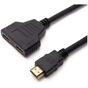 Imagem de Cabo HDMI Splitter 1x2 Duplica Tela para 2 TVs ou Monitores Alta Quali