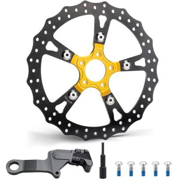 Imagem de MoKitDora Disco de freio traseiro de 33 cm para Harley 2018-2024 Softail Low Rider FXDR 114 Street Fat Bob Boy Heritage Classic Sport Glide FLSB Breakout 114 Deluxe FXBB Revestimento de zinco preto