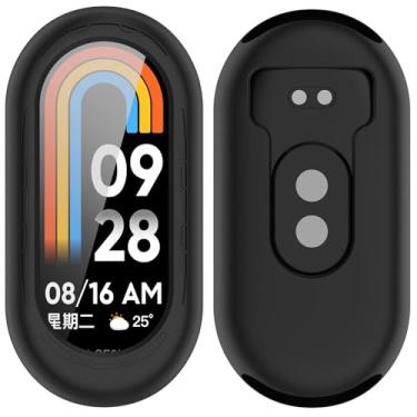 Imagem de AWADUO Capa protetora de reposição para smartwatch compatível com Xiaomi MI Smart Band 10/10 NFC/9/9 NFC/8/7/6/5/4 acessórios de relógio antiqueda (preto)