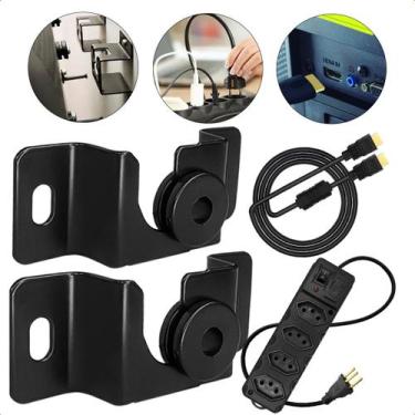 Imagem de Suporte 13 a 70 Pol Para TV Fixo de Parede Preto Ultra Slim + Cabo Hdm