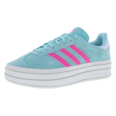 Imagem de adidas Gazelle Bold Tênis feminino, Azul aqua/rosa-choque/azul oceano, 39
