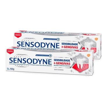 Imagem de Kit 2 Creme Dental Sensodyne Sensibilidade e Gengivas Whitening 100g