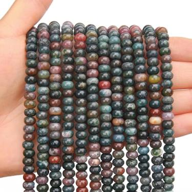 Imagem de BONNY BOXX 1 fio natural 4 * 6 mm contas de ágata da Índia Rondelle, contas de pedra de disco de ábaco natural, pedra preciosa espaçadora solta para pulseira faça você mesmo, colar e fazer joias