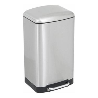 Imagem de Lixeira De Sobrepor Slim 30 L Aço Inox Escovado - Prateado