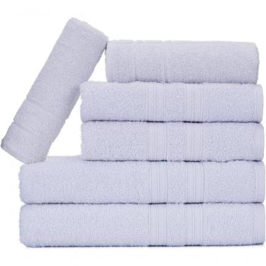 Imagem de Jogo De Toalhas Gigante Itália Soft 2 Banhão + 2 Rosto + 2 Tapete Luxo 100% Algodão Branco