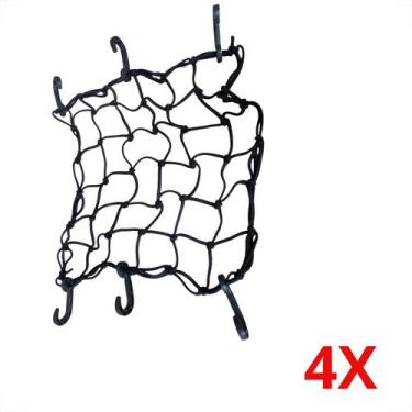 Imagem de 4 Redinha Elástica Aranha Bagageiro Moto Bike Fixação Capacete Mochila