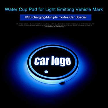 Imagem de aqxreight 2PCs LED CUP CUPLER PADS Com Carregamento USB e 7 Cores Trocando Montanhas -russas e Lâmpadas de Carro (Cinza)