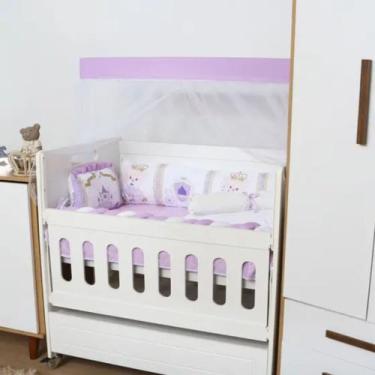 Imagem de Kit Mini Berço Sublimado 10 Peças Bebê Menina Menino com Protetor de T