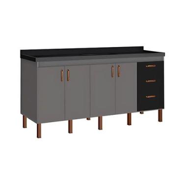 Imagem de Armário de Cozinha 194 cm Gabinete Com 4 Portas e 3 Gavetas - Rainha d