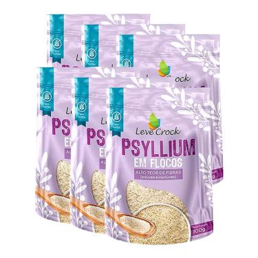 Imagem de Kit 6X: Psyllium Fibra Natural Sem Glúten Leve Crock 100g