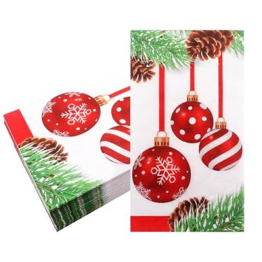 Imagem de Guardanapos de Natal Guardanapos de papel descartáveis Guardanapo de papel para jantar Toalhas de convidado de Natal descartáveis para banheiro Papel de Natal Toalhas de mão para banheiro Papéis de