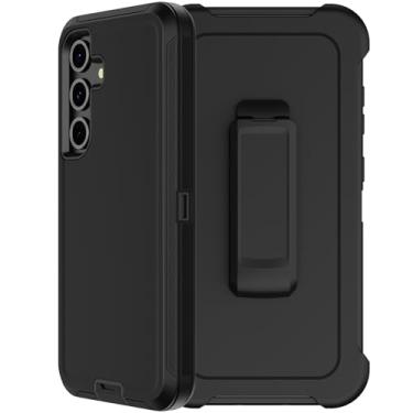 Imagem de RubCase Capa para Samsung Galaxy S25 FE com clipe para cinto, 2 protetores de tela, capa protetora resistente à prova de choque de grau militar para Samsung Galaxy S25 FE (preto)