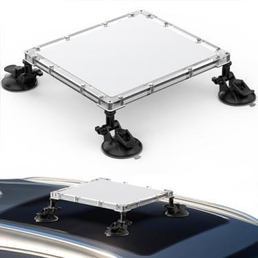 Imagem de Mini suporte para carro Starlink 2 em 1 - capa acrílica + suporte com ventosa, proteção para todos os climas, kit antivibração de sucção resistente, para trailers, vans, SUV, instalação e liberação