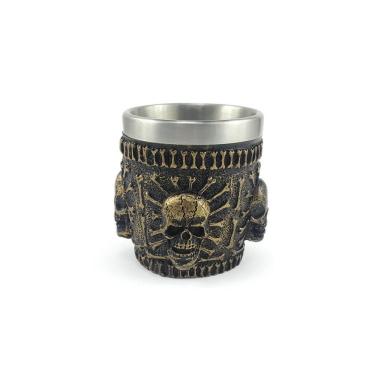 Imagem de Copo Shot Dose Em Aço Inox Resina Modelo 4 Caveiras