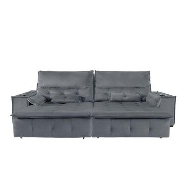 Imagem de Sofá Fusion 3.00m Elétrico Com Usb E Vibro Massagem - Chumbo