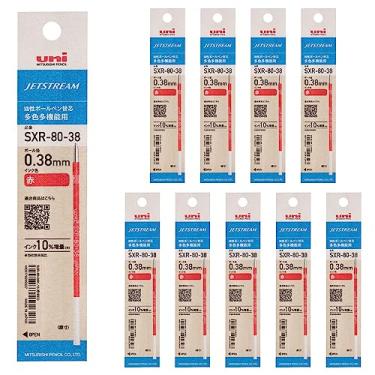Imagem de Recarga de caneta esferográfica Mitsubishi Pencil SXR8038K.15 10P, Jet Stream, multifunções multifunções 0,01 polegadas (0,38 mm), vermelha, 10 peças