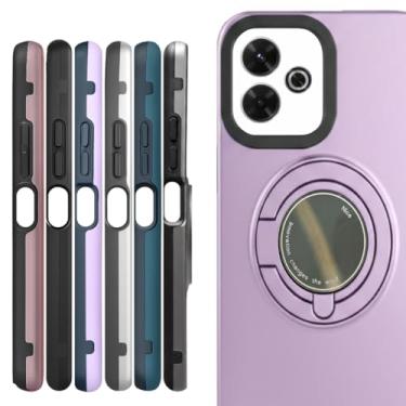 Imagem de Capa Xiaomi Redmi 13 4G Capinha Proteção Anti-Choque Suporte Integrado Placa Magnética (Lilás)