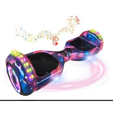 Imagem de Hoverboard skate eletrico roxo rosa NOVA COR 6,5 com LED e Bluetooth -