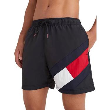 Imagem de Short Tommy Hilfiger Masculino Medium Drawstring Diagonal Sash Preto, 