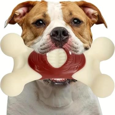 Imagem de Indestrutível mastigação resistente para cães, cães grandes, brinquedos para mastigar agressivos, mastigadores de raça média grande, mantém os cães ocupados, material de nylon, cheiro de carne, ossos