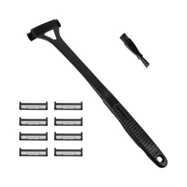 Imagem de Aparador De Barba Masculino Com Cabo Longo, Lâmina De Segurança, Dobrá