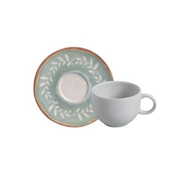 Imagem de Conjunto com 6 Xícaras de Chá com Pires Coup Stoneware New Mediterrâneo 230ml