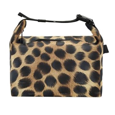 Imagem de STAYTOP Linda lancheira marrom leopardo com fivela de alça, lancheira isolada para meninos e meninas, lancheira térmica para trabalho escolar