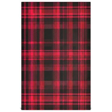Imagem de Joisal Conjunto de toalhas de prato de inverno decoração de cozinha clássico vermelho preto xadrez chá toalhas de mão panos de prato fofos macios absorventes 45 x 71 cm, 1 pacote