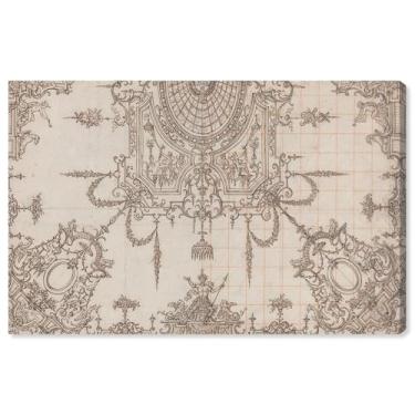 Imagem de Art Remedy Teto com treliças e figuras sentadas tela ilustrações vintage, galeria embrulhada, 61 cm x 40 cm