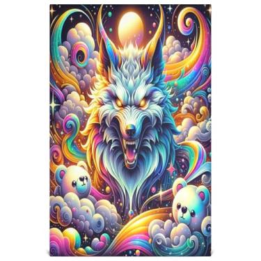 Imagem de Joisal Toalhas de prato florais coloridas e divertidas de leão para decoração de cozinha, toalha de chá de mão fofa, pano de limpeza fino, secagem rápida, 45 x 71 cm, 6 pacotes