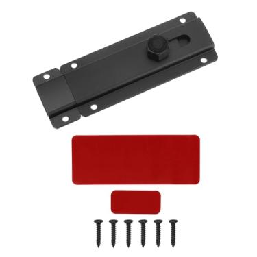 Imagem de PATIKIL Trava de ferrolho de porta deslizante de 9,9 cm, fecho de cadeado de segurança de liga de alumínio, travas com parafusos para janela de porta de banheiro de garagem de celeiro, preto