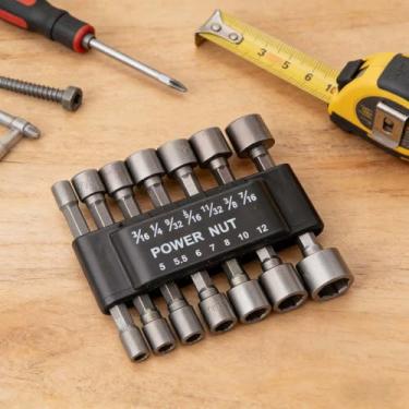 Imagem de Conjunto de soquetes de broca de 14 peças – Unidades imperiais métricas, soquete sextavado e chave de soquete para facilitar a perfuração e fixação para bricolage, reparos domésticos e uso