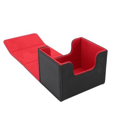 Imagem de Caixa de armazenamento de cartões colecionáveis de couro sintético de 2 camadas, comporta 120 cartões TCG de manga única, fecho magnético forte, entalhe em forma de U para Pokémon MTG