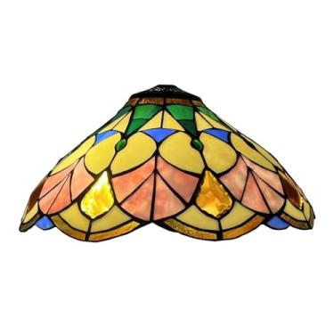 Imagem de Cúpula de reposição para abajur Tiffany, 40 cm (16 polegadas), estilo barroco com vitrais, design tradicional antigo, ideal para luminárias de mesa, de chão, pendentes e de teto, na cor rosa